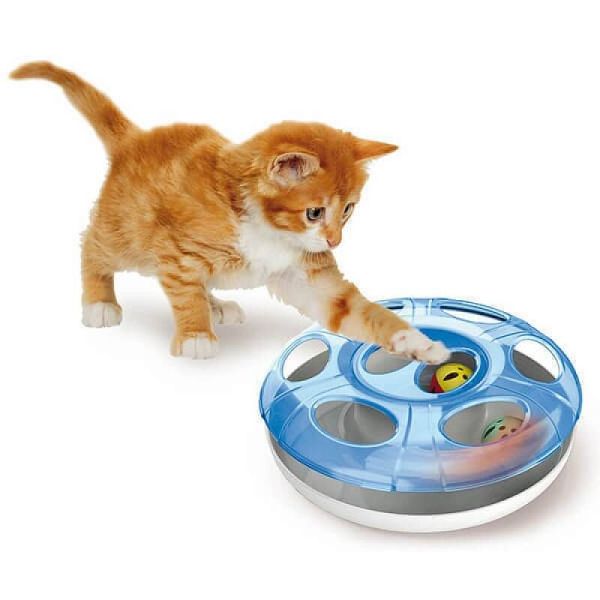 GEORPLAST UFO 25 cm cat toy with plastic ball