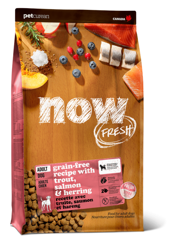 NOW Grain-Free Adult Dog Food with Trout and Salmon for the senses. Digestion (NEW)
